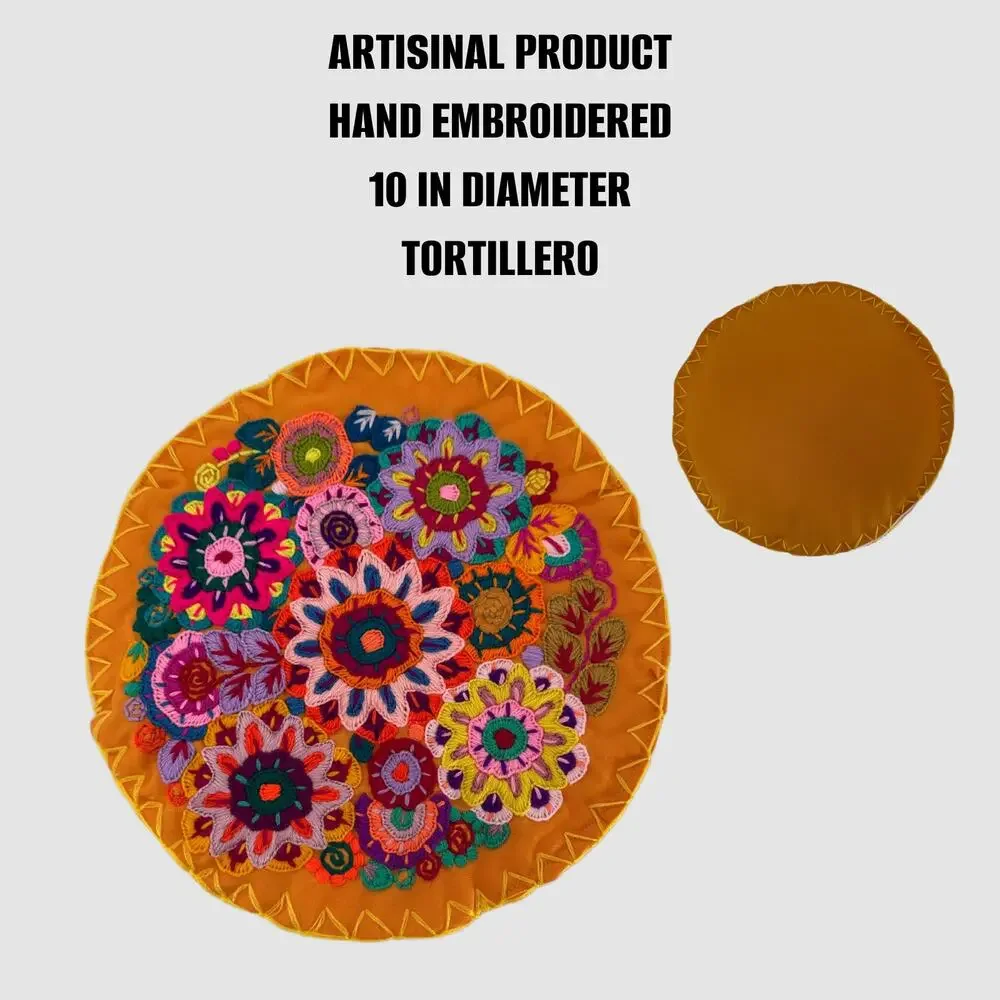 Mexican embroidered Tortillero tortilla warmer  10 in